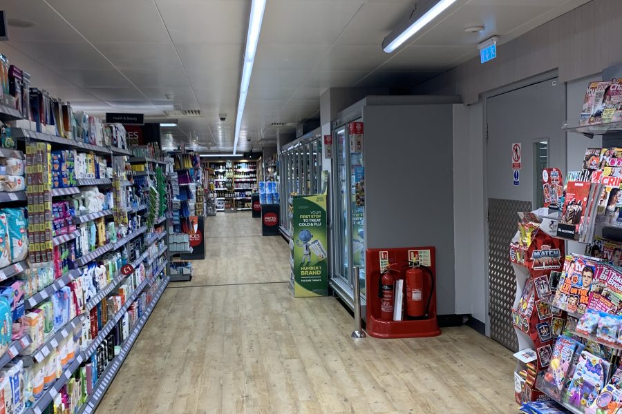 Looking down the isle in the CO-OP